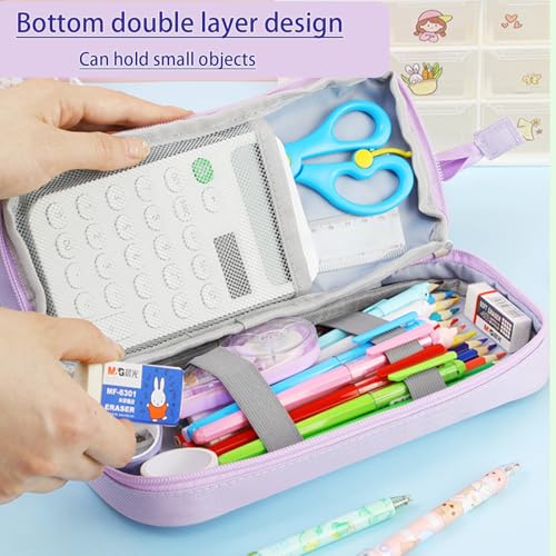 Potlood geval, grote capaciteit, Potlood geval voor school, make-up, uitbreidbare school potlood geval, Potlood geval voor school en kantoor, paars, Classic 4