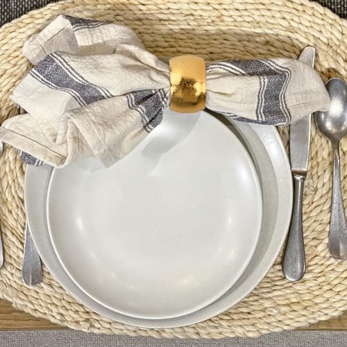 12 stuks Napkin Ringen Metaal Goud Zilver 4 cm Napkin Ring Rond Napkin Gesp Tafel Decoratie Napkin Holder Vintage Large Napkin Gesp Decoratie voor bruiloft Pasen Verjaardag (Zilver) 4