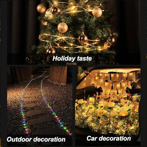 Camping String Lights 32.81ft 2 in 1 Oplaadbare String Lights voor Outdoor USB Charger IP67 Waterdichte 8 Uur Batterij Leven 4