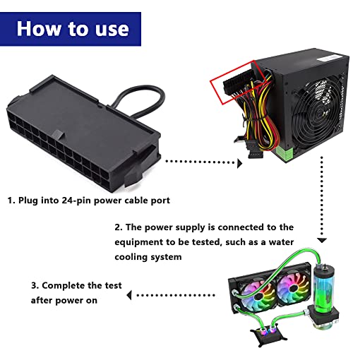 24 Pin ATX Power Jumper Bridge Tool PSU Test Starter Tester Startschakelaar Compatibel met 20/24 Pin Connector (2PCS) 4