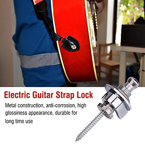 2sts Guitar Strap Locks, Guitar Strap Buttons Anti-Skid Straplocks Elektrische akoestische gitaar Bass Strap Locks 4