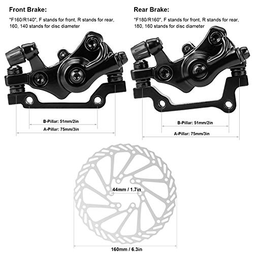 Fietsschijfremset, universele gegoten aluminium voorkant achterschijf Remkaliberset voor Mountainbike Fiets Upgrade Onderdelen