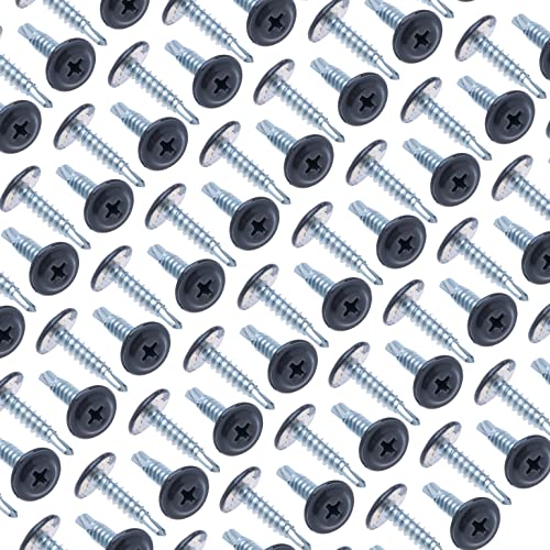 4.2mm x 19mm Multi-kleur Zelftappende, zelfborende bevestigingsschroeven Phillips, fijne draad en platte kop, poeder gecoat RAL8019 Grijsbruin, getemperde stalen schroeven (250 stuks) 5