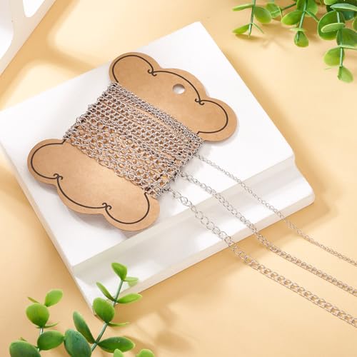 9.84 Voet Stainless Steel Curb ketting Twisted Link Extender Chain 3 Style Tarnish Resistant Gebraden ketting voor mannen Vrouwen sieraden ambachtelijke ketting armband DIY Accessoire 4