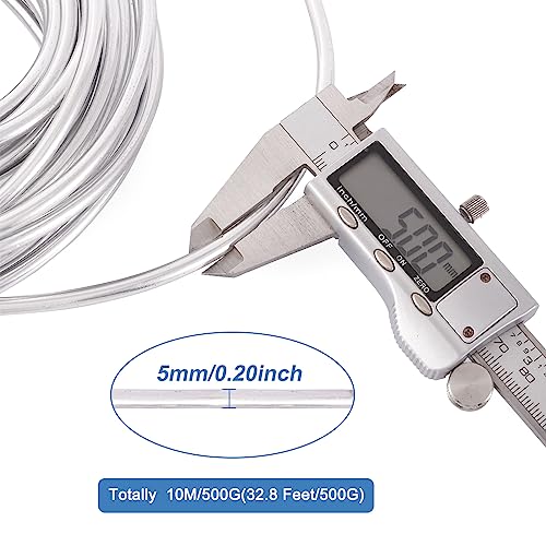 33 Voet aluminium draad 5mm metaal ambachtelijke draad voor DIY handmatige dokter sieraden maken (zilver)