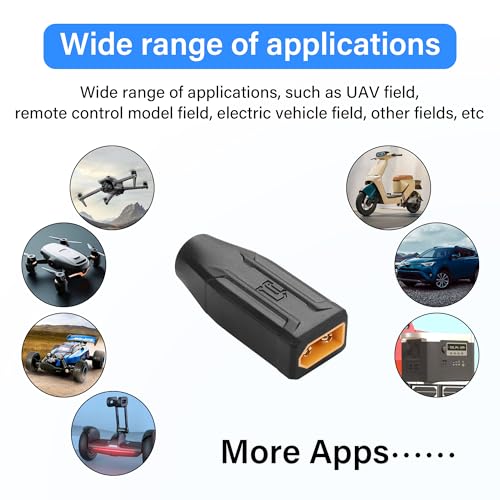 2 Pack XT60 naar DC7450 Adapter XT60 naar DC 7.4mm X 5mm Draadloos voor TS100 Soldeerijzer, FPV Monitor voeding, drone (XT-007) 3