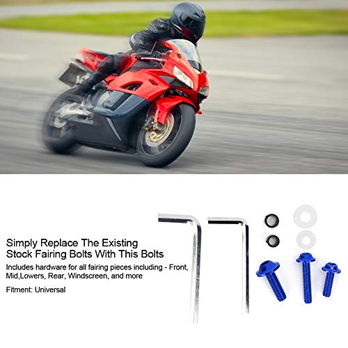 158st/set Universal Fairing Bolts Pakkingsset, Universal Brand New ABS Aluminium Fairing Bolts Kit voor motorfiets(Blauw)