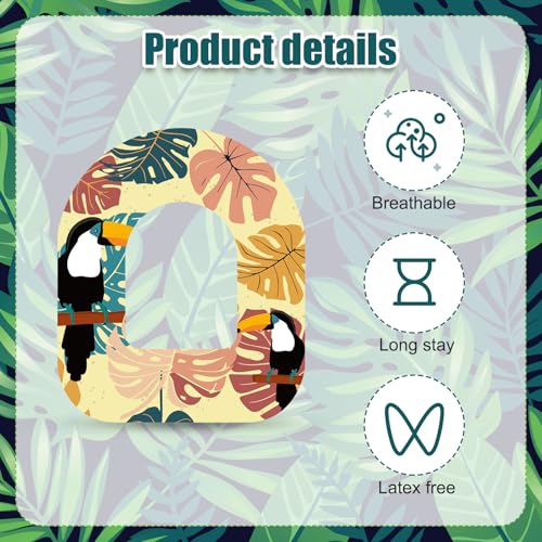 25 st Tropical Waterproof Lijm Patches, 5 Styles Tropical Flora Fauna Lijm Sensor Cover Ademende Overpatches Tape Sensor Stickers Compatibel met Omnipod 5 4