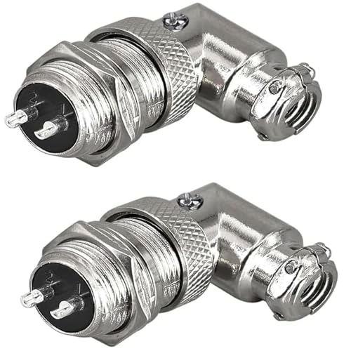 2st GX16 2Pin Aviation Socket, Lasen, 16mm Metalen Panel Mount mannelijke vrouwelijke plug (GX16 2 Pin Hoek 90 Degree)
