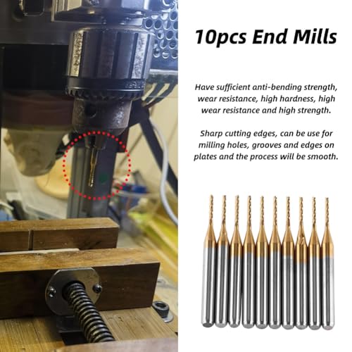 10 st 1mm wolfraam Carbide End Mill Jacket Milling Cutter Graveren Bits Rotary Burrs Set (38x3,17x1,0mm) 3