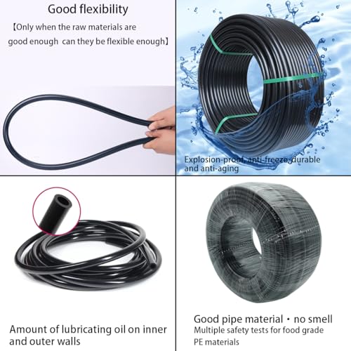 RO Tubing, 1/4 Inch Supply Pipe Tube, 100m Tube met 6,3mm Diameter voor koelkast en ijsmachine, RO Water Systems (zwart) 3