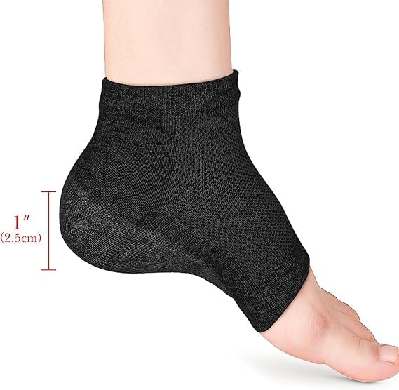 Hoogteverbetering Insole Sokken - 2,5 cm hijkussentjes voor mannen en vrouwen, antislip SEBS halve kussentjes, Bionic verdikte sokovertrekken, zwart, nylon katoen