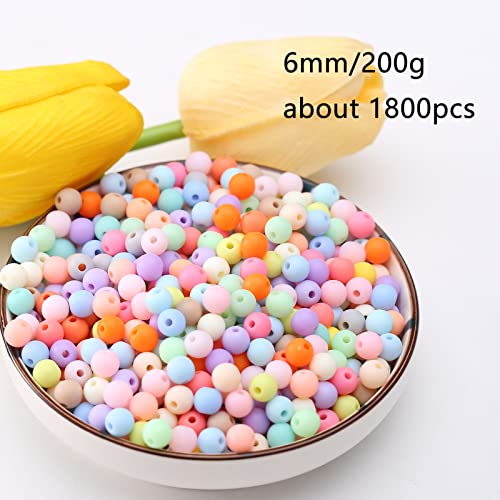 Kralen voor Strijkende Acryl kralen Multicolor ronde Craft Kralen voor armbanden sieraden 6mm