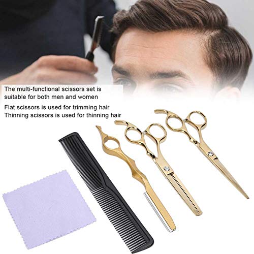 Haarsnijden schaar Set dunner tanden schaar Professionele kapper roestvrij staal haar snijden schaar mes Comb haar styling gereedschap voor Dz 4