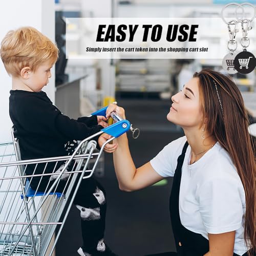 9 stuks Trolley Munten, Roestvrij stalen Munt Sleutelhanger Winkelwagen, Coin Winkelwagen, Coin Winkelwagen, Sleutelhanger, UK Set, Trolley Munten voor Supermarkt, Verwijderbare Winkel Sleutelhanger 5