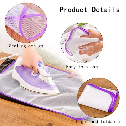 4 stuks hittebestendig Mesh strijkdoek, beschermende strijkdoek Tafelblad strijkkussen Mesh Stof Ijzeren Persdoek Bescherm Ijzer Delicate kleding Kleding Strijkijzer Ondersteuning (40x60cm) 5
