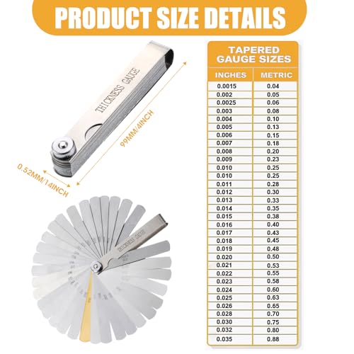 32 Stainless Steel Sensing Blades, Blades, Sensor Blade Gauge, Metric, Radio Maker, Thread Gauge, Metric Meethulpmiddel voor het meten van Crack Breedte/Dikte, Sensor Metric