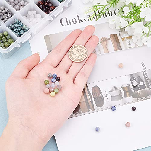 Ongeveer 750 st Natuurlijke Edelstenen Kralen, 6mm Natuurlijke Losse Kralen Energie Stenen Kralen voor DIY Sieraden maken 4