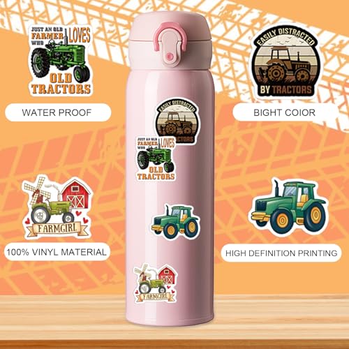 Pak van 60 Tractor Stickers, Tractor Stickers, Waterdichte Stickers, Graafmachine Stickers, Voertuig Sticker, Tractor Sticker, Auto Stickers voor Laptop, Koffer, Auto, Skateboard, Scrapbook 3