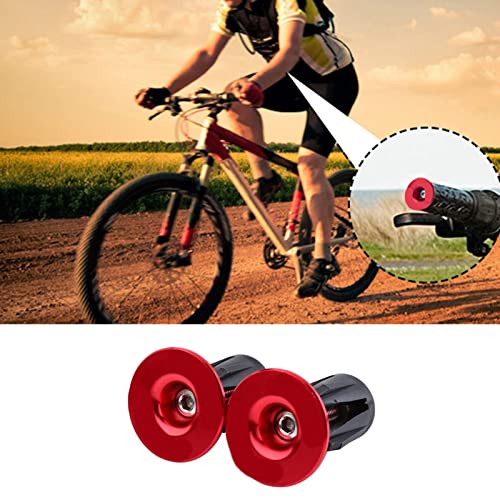 2 st. Fietsgreep Grips Cap End Plugs Bar Grip Plug Kleurrijk aluminium voor Road Bike Mountain Bike(Rood)