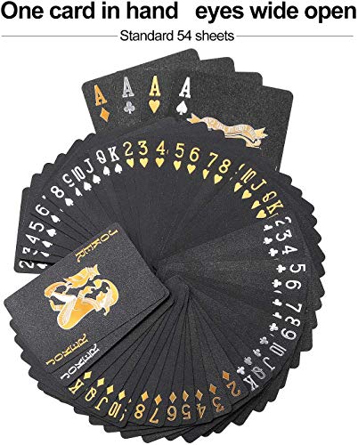 Black Playing Cards, 100% waterdichte Poker Cards Plastic Professional Card Decks Poker Cards voor Kerstmis, Halloween en alle partijen 5