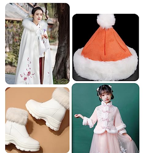 3m Faux Fur Ribbon Fluffy Fur Stof Faux Fur Stof Furry Faux Strips Plush Band Decoratie Lint Plush Stof Plush Trim voor DIY Crafting, Naaien, Kleding Kerstmis Decoratie