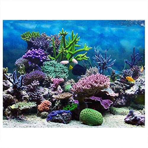 PVC aquarium achtergrond riviermeer achtergrond aquarium papier aquarium achtergrond afbeelding kleurrijk aquarium achtergrond(61*30cm)
