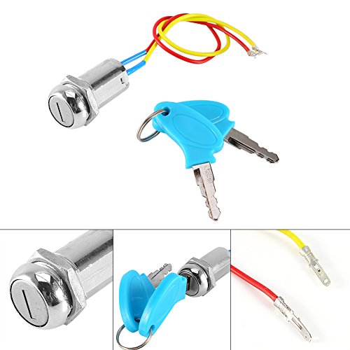2 Wire Ignition Key Switch, Universal Motorcycle Ignition Switch Ontsteking Switch met sleutel voor Scooter, ATV, Karting, Opvouwbare fietsen, Elektrombile Automotive Switches