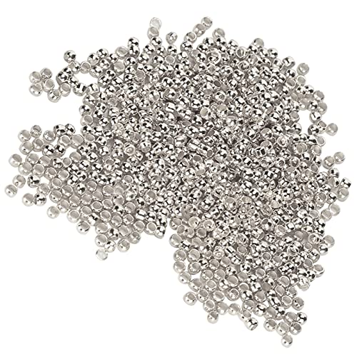 Ronde Spacer Kralen, DIY Stopper Kralen, Makkelijk te gebruiken sieraden maken Stopper Kralen Duurzaam 500Pcs Knijp kralen voor ketting armband DIY(Silver)
