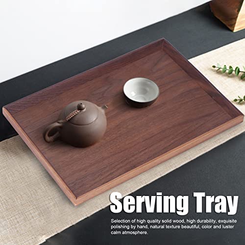 Houten tray, 30/35/40cm Bruine rechthoek Tafelgerei Platter Square Walnut Houten decoratie Fruit Thee Koffiebord voor Restaurant Home Bar(40x30cm) 3