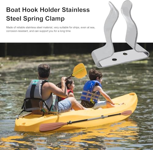 Stainless Steel Boat Hook Spring Clamp houder Clip Versatile Hook Spring Clip Hook Boothouder Clip Roestvrij stalen Roeihouder Clips Hoofdeinde voor boot RV, Huis, Marine 4