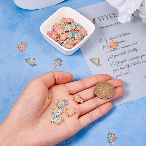 40 st. Butterfly Emaill Links Charms Lichtgouden Toon Insect Links 2 Kleuren Butterfly Shape Charms voor DIY armband ketting oorbellen sieraden Makin, Email, Emaill 5