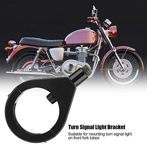 Turn Signal Holder, 41mm Metal Plating Motorfiets Turn Signal Bracket Houder Klemmen bevestigen Accessoires(Zwart)
