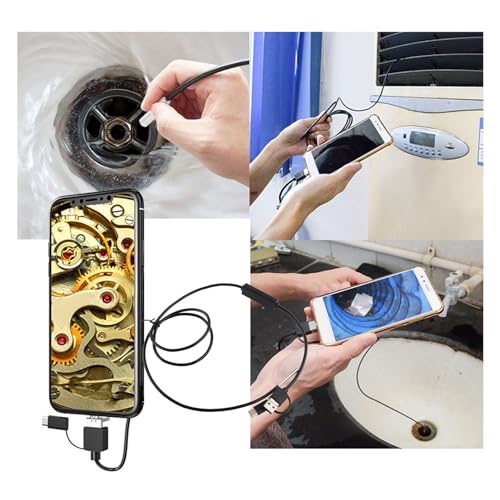 3-in-1 Endoscoop Endoscoop, Waterdichte Snake Camera Type C USB Endoscoop voor Android mobiele telefoons 3.9mm Lens Waterdichte Endoscoop Inspectie, 1280x720 Video inspectiecamera (1M) 5