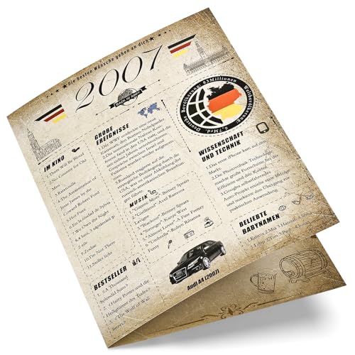 18e verjaardagskaart, 2007 vintage cadeau