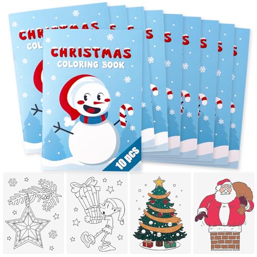 10Stuks Mini Kerstmis Kleurplaten voor kinderen 10.5 x 14.8cm Kerstmis Kleurenpakket voor Kerstmis Kids Art Activity Kerstmis Stocking Party Bag Fillers