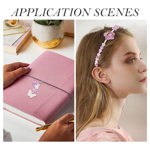 100g Diverse Acryl kralen Bloem Kralen Caps Bowknot Vlinder Cross Leaf Esthetic Craft Kralen Bulk voor armband sieraden maken, Medium Paars & White 4