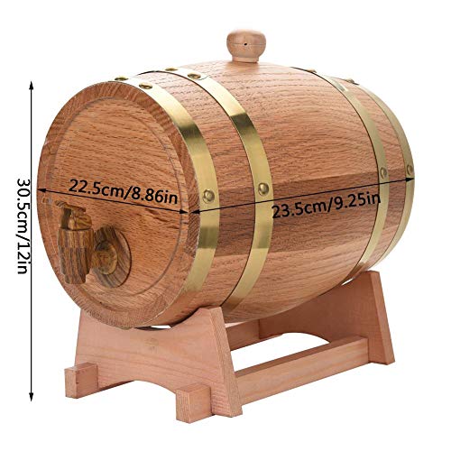 Wijn, Oak Barrel, 1.5/3/5/10L, Oak Barrel voor wijn, Whisky Tequila, Wine Dispenser, Houten Barrel, Leakproof (3L) 3