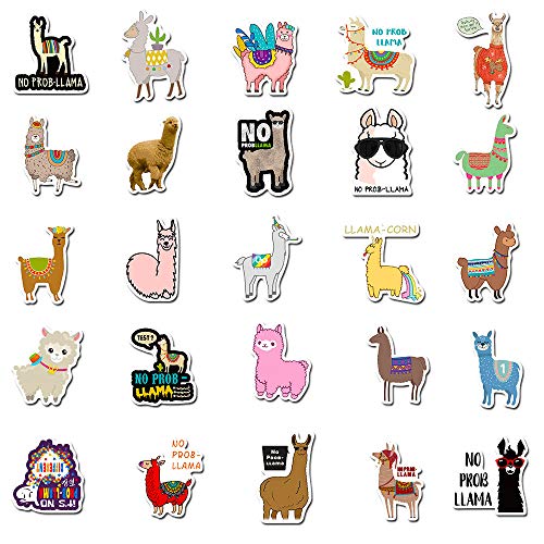 Alpaca Sticker set voor kinderen tieners 50 stuks lama waterdicht Vinyl Stickers Laptop Skateboard Kofferhelm Autofiets mobiele telefoon Motorrijwiel Bike Scrapbook Cadeau 3