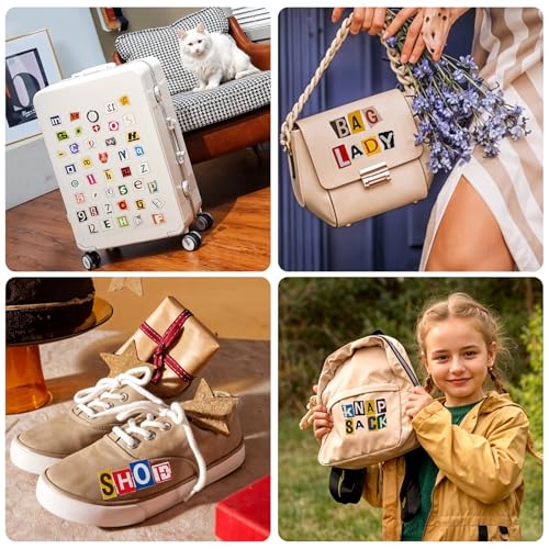 168 stuks Zelfklevende Letter Stickers, Vintage Sticker Vinyl Zelfklevende Brieven Weerbestendig Alfabet Stickers voor Scrapbooking Bagage Stickers Fotoalbum 4