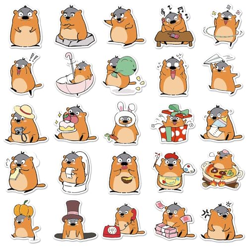 Marmot Stickers voor tieners en volwassenen, Pack van 50 Muis, Waterdichte Vinyl Stickers Set, Auto, Motorfiets, Fiets, Skateboard, Snowboard, Bagage, Laptop, Koffer, Helm, Motorfiets, Computer
