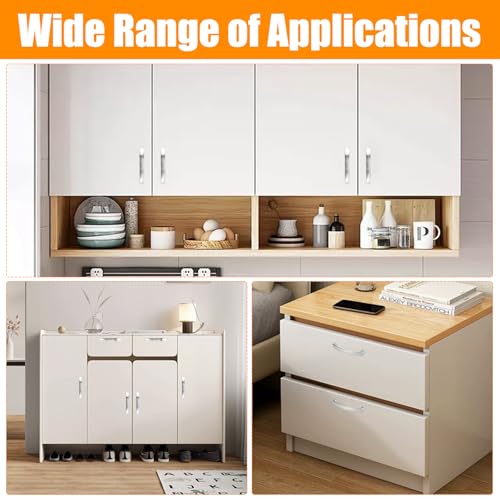 8 Stukken Meubels Handgrepen, Keukenhandgrepen, Keukenkast Handgrepen Kabinet Handgrepen, Meubels, Geborstelde Handgrepen, Zilveren Deur Handgrepen, Voor laden, Kabinet Deuren, Keuken Kasten (Hole 5