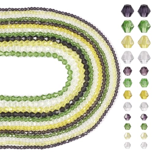 12 Strands Transparante Facet Glazen Kralen Bicone Crystal Glas Losse Spacer Kralen voor DIY ambachten armband ketting sieraden maken