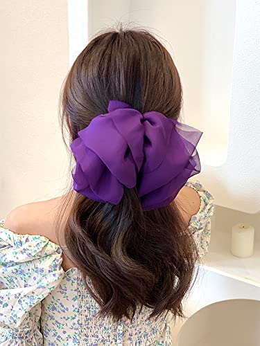 Big Hair Bows Clip Hair Clips voor vrouwen Meisjes Vrouwen Chiffon Tulle Bows Big Hair Clips Hair Clip Hair Accessoire voor bruiloft feest dagelijks dragen