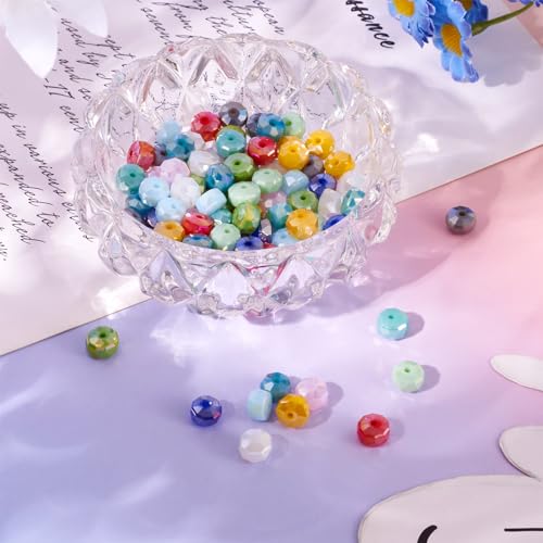 88st facetten rondelle glazen kralen imitatie jade AB kleur spacer kralen 11 kleuren 8mm rondelle dikke kralen bulk voor DIY armband sieraden maken 3