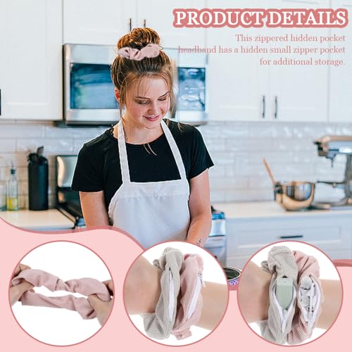 6 stuks verborgen zakhaarband Grote haarband Accessoires Kleurrijke Elastische Verborgen Pocket Hair Bands met rits voor het plaatsen van sleutels Kleine items voor vrouwen meisjes Cadeau 4