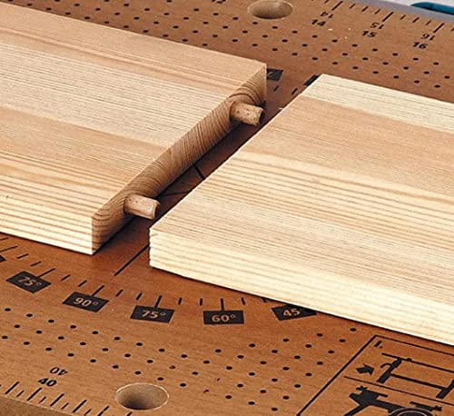 Houten handdoekset, 8 mm, 55 st Houten handdoekspelden, 2 st Dowel Pins Midden en 1 st Drill Diepteplug met Allen sleutel, voor Grooved Grooved Craft, DIY 3