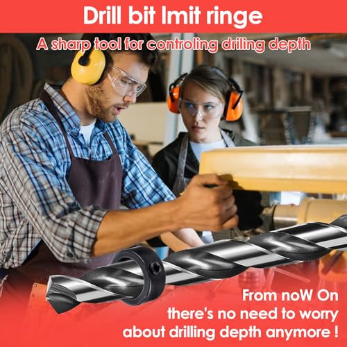 8 st Diepte Stop voor boren, 3/4/5/6/8/10/12/16mm Drill Diepte Halsband set, HSS Locator met Allen Key, Locator Depth Limiter Plugs 5