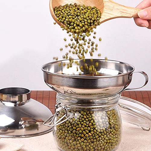 Stainless Steel Funnel, Jam, Large Opening Keuken Filler Funnel, Large Diameter, Verstelbare Conserveren Funnel, Jam Funnel voor Trapping Bonen, Liquid, Olie, Jam, Saladesaus, 10.5c m