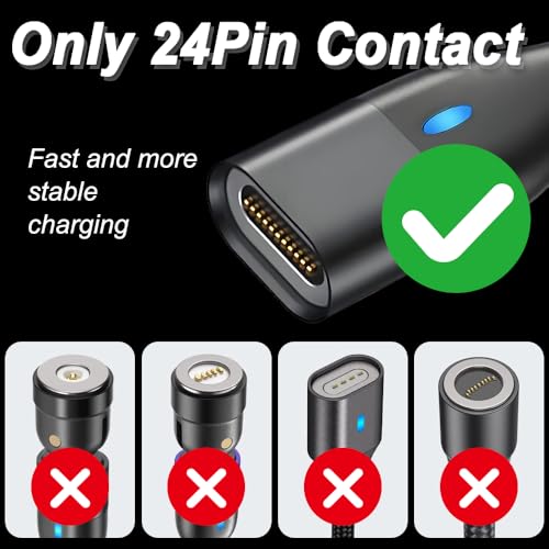 24 Pin USB C Magnetische Plugs, 100W PD 24 Pin Type-C Fast Charging Plugs voor telefoons, tabletten of andere apparaten (5 Pack) 4